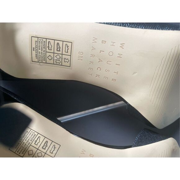White House Black Market Ella Lizard Embossed D’orsay Pumps / Black/Size 9M - Picture 13 of 15